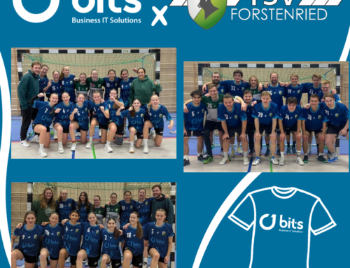  Unterstützung der Nach­wuchs­sportler: Die BITS GmbH stattet die Jugend­hand­ball­mann­schaften des TSV For­sten­ried mit neuen Trikots aus. 