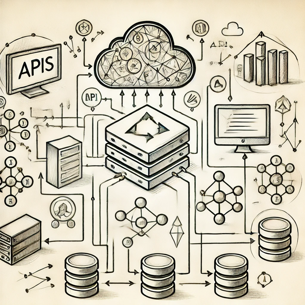 a drawing of a diagram of a cloud computing system