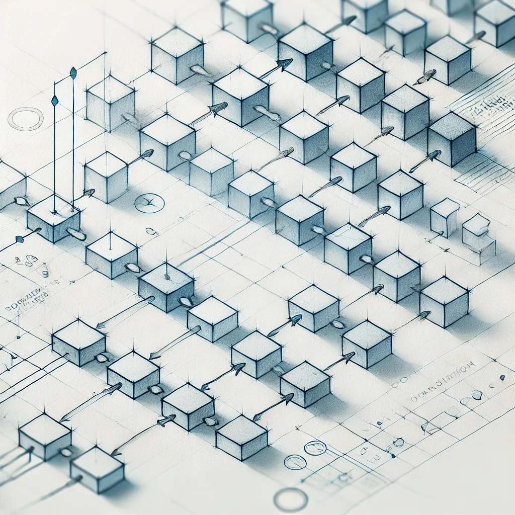 a blueprint of a diagram of cubes